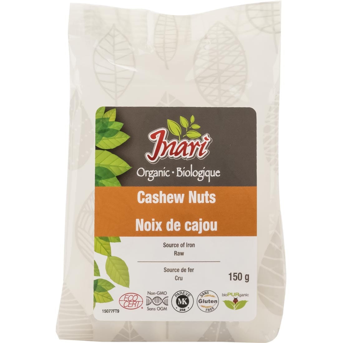 Inari Organic Cashews Raw (Whole), 150g