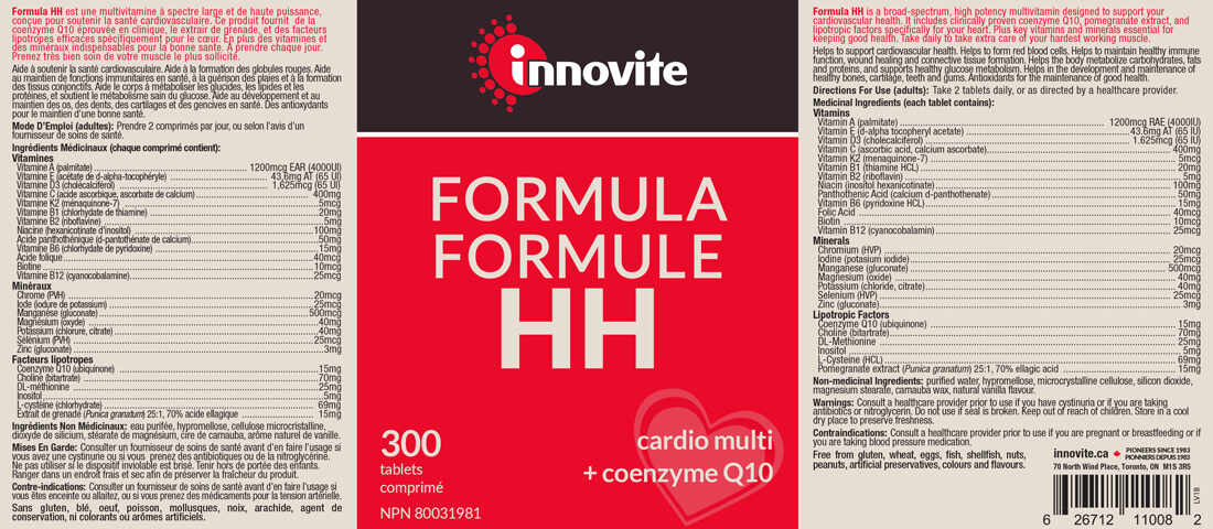 Innovite Formula HH Heart Health, 300 Tablets
