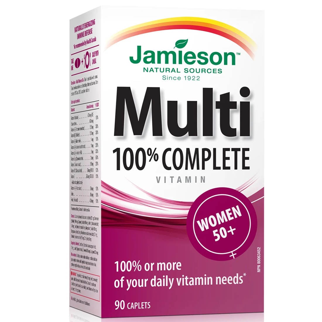 90 Caplets | Jamieson Multi 100% Complete Multivitamin for Women 50+