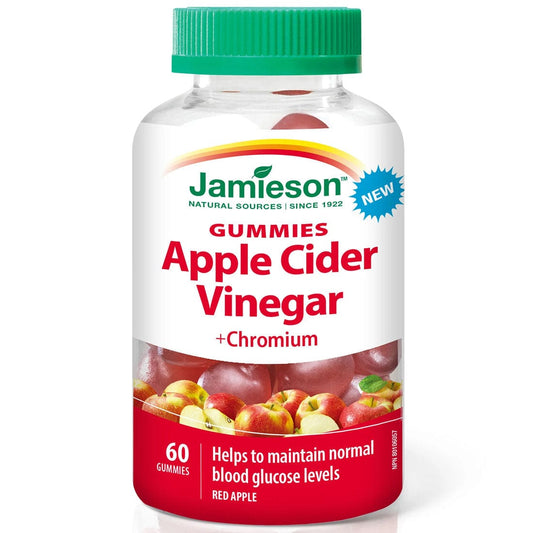 Jamieson Apple Cider Vinegar Gummies 500mg with Chromium, 60 Gummies