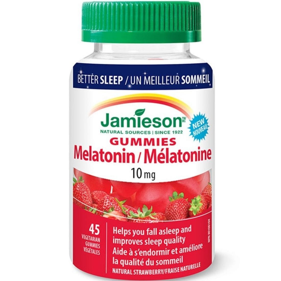 Jamieson Melatonin 10mg Gummies, Strawberry Flavour, 45 Vegetarian Gummies