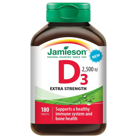 Jamieson Vitamin D3 Extra Strength 2,500IU, 180 Tablets