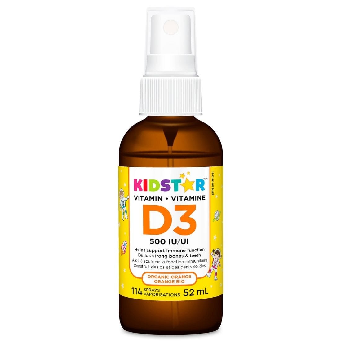 Kidstar Vitamin D3 Spray 500IU in Organic MCT Oil, 114 Sprays, 52ml
