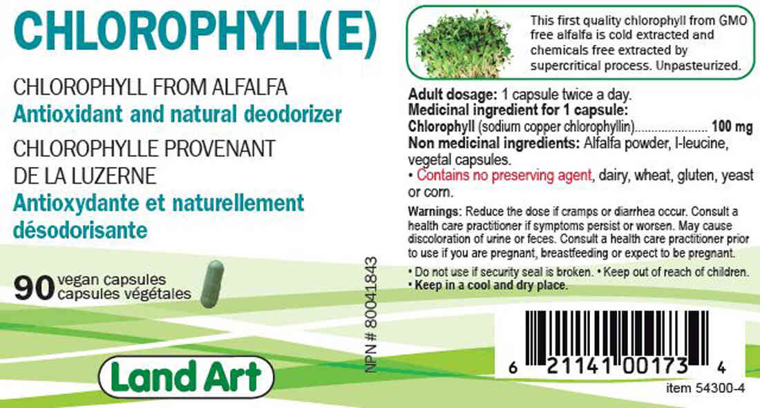 Land Art Chlorophyll 100mg, 90 Capsules
