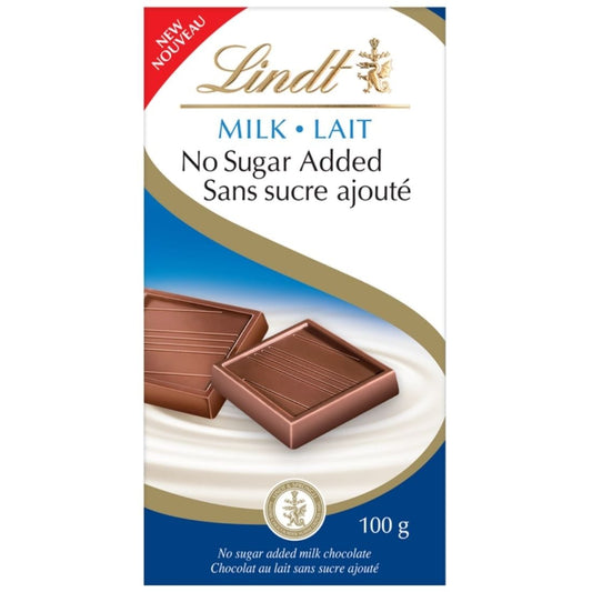 Lindt Milk Chocolate Bar (No Sugar Added), 100g