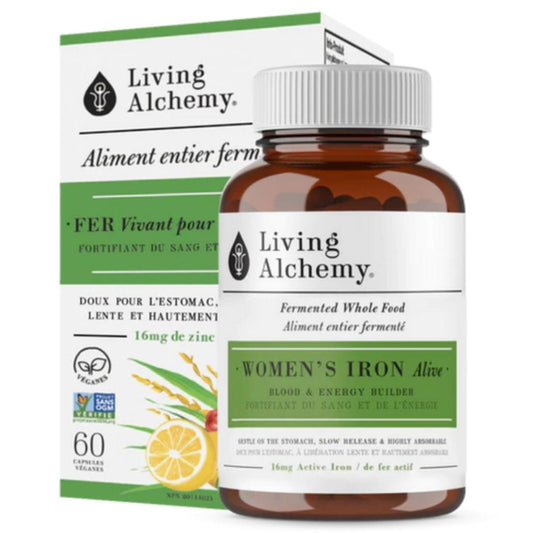 Living Alchemy Women's Iron Alive 16mg, Blood and Energy Builder, 60 Vegetable Capsules