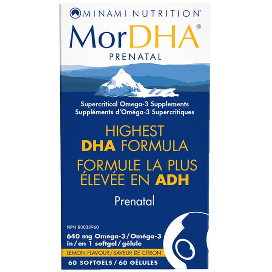 Minami MorDHA Prenatal Fish Oil, High in DHA 480mg EPA 104mg, 60 Softgels