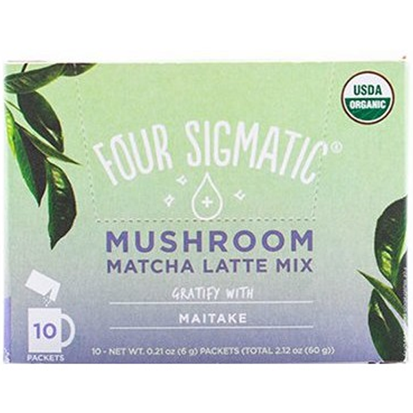 Four Sigmatic Matcha Latte Mix with Lion’s Mane, 10x6g Sachets