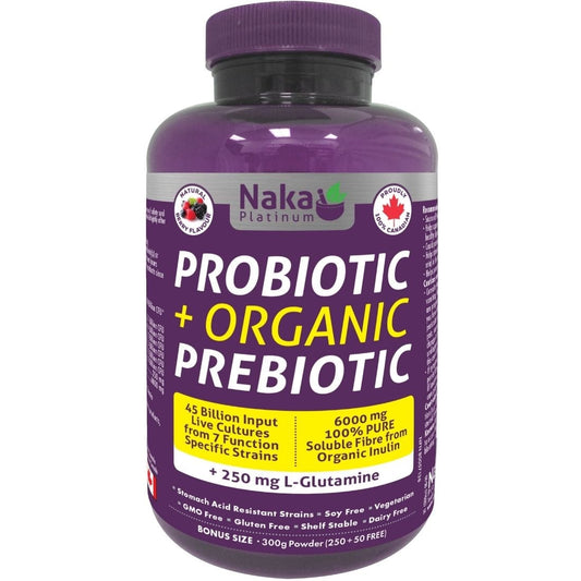 Naka Platinum Probiotic and Prebiotic 250 mg L-Glutamine, 300g