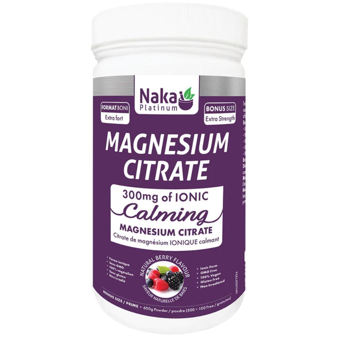 Naka Magnesium Citrate Calming Powder, 300mg Ionic Magnesium