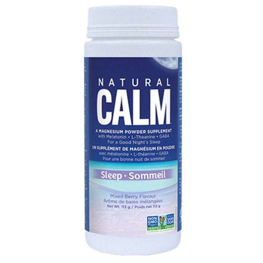 Natural Calm Sleep Magnesium with GABA, Melatonin and Theanine, Organic Wildberry Flavour, 113g