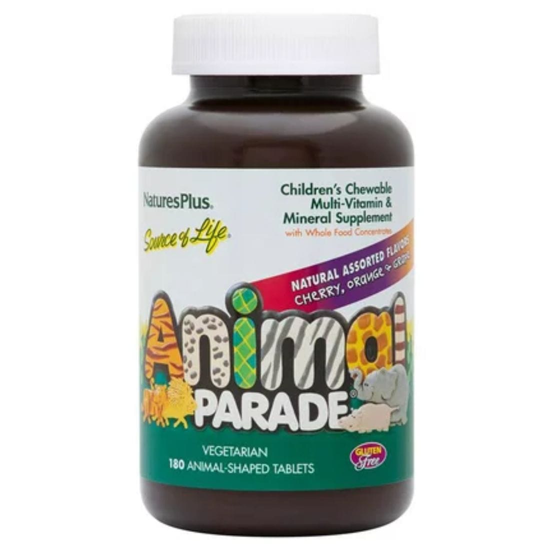 Nature's Plus Animal Parade Chewable Multivitamin & Multimineral for Kids, Assorted Natural Flavours