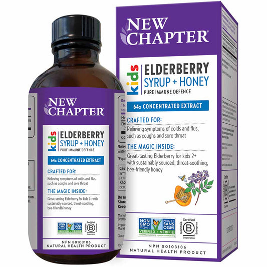 New Chapter Kids Elderberry Syrup + Honey, 118 ml