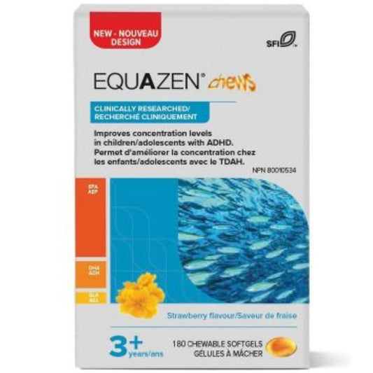 New Nordic Equazen, Improves concentration levels in children with ADHD, 180 Chewable Softgels