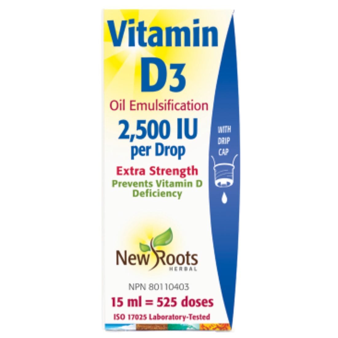 New Roots Vitamin D3 2,500 IU Extra Strength (Liquid)