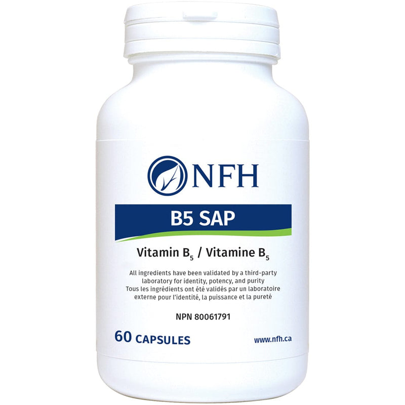 NFH B5 SAP 250mg, Pantothenic Acid for Adrenal Function and Energy Metabolism, 60 Capsules