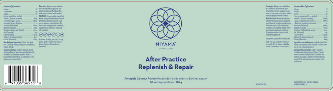 Niyama Yoga Wellness After Practice Replenish & Repair