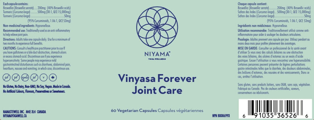 Niyama Yoga Wellness Vinyasa Forever Joint Care