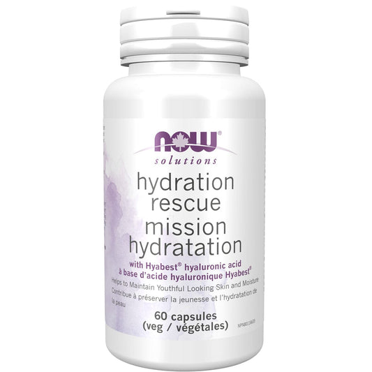 NOW Hydration Rescue with Hyaluronic Acid Capsules, 60 Count