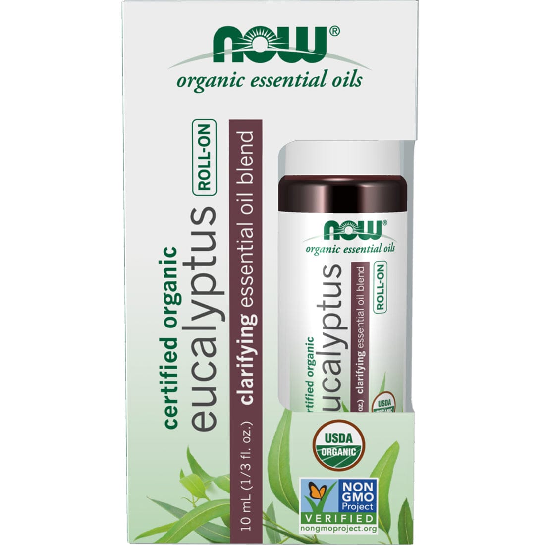 NOW Organic Eucalyptus Essential Oil Roll-On, 10ml