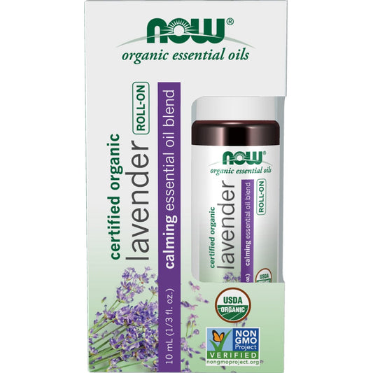 NOW Organic Lavender Essential Oil Roll-On, 10ml