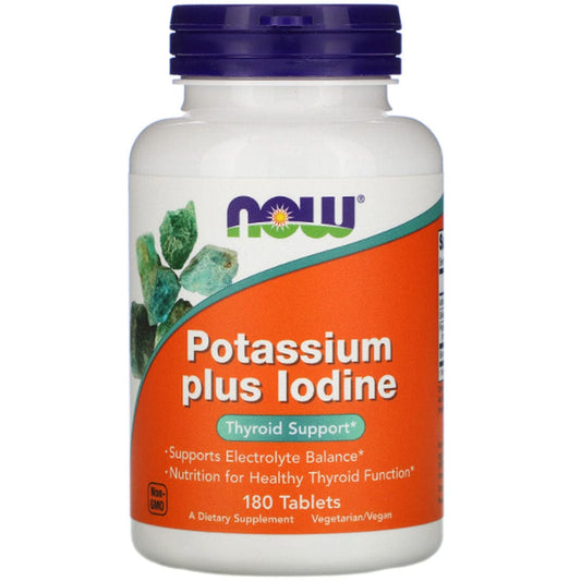 NOW Potassium Iodine Plus 225mcg, 180 Tablets
