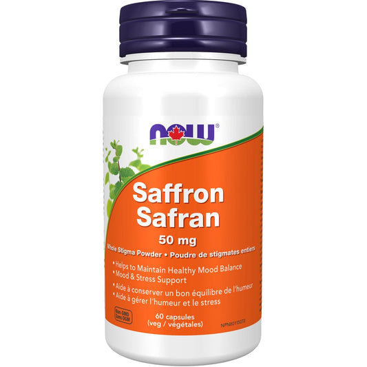 NOW Saffron 50mg Whole Herb, 60 Capsules