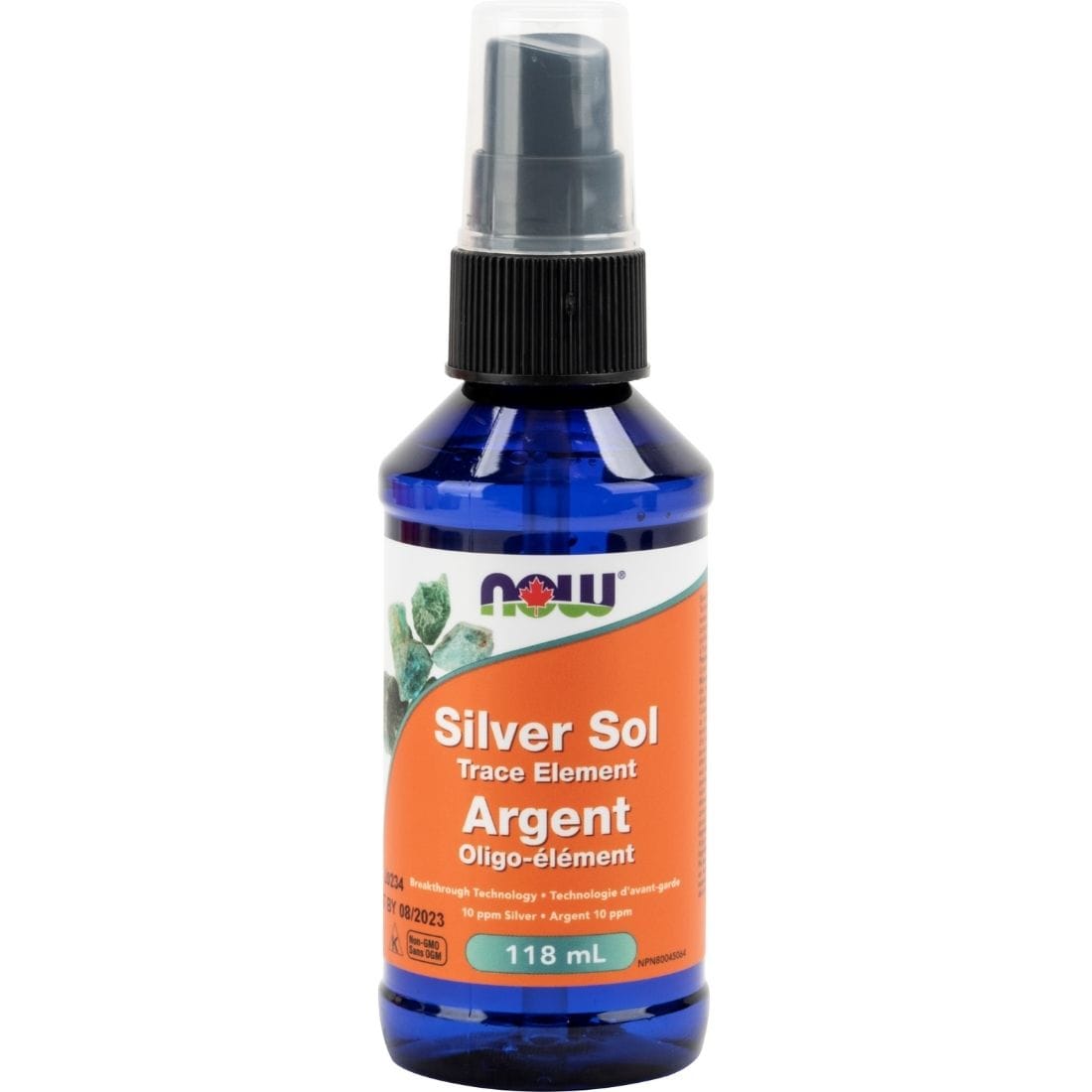 Silver Spray NOW Silver Sol Trace Element Spray, 10ppm Silver, Vegan, 118ml