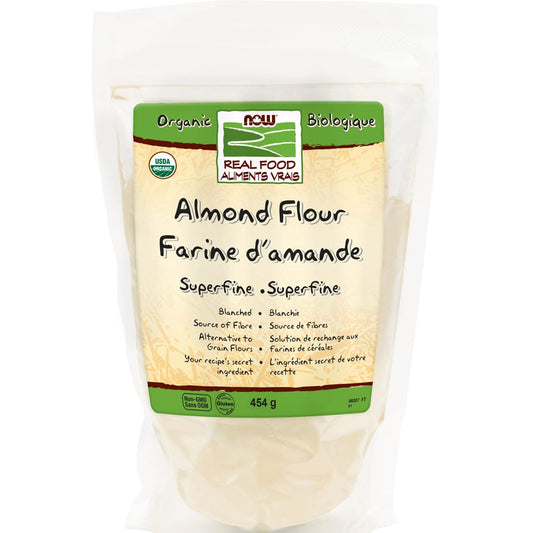 NOW Super Fine Organic Almond Flour, 454g