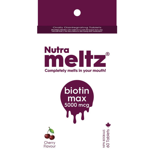 Nutrameltz Biotin Max 5000mcg, 60 Orally Dissolving Tablets