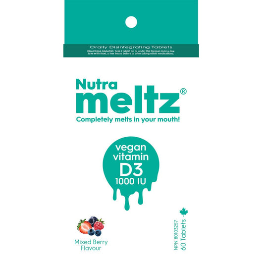 Nutrameltz Vegan Vitamin D3 1000IU, 60 Orally Dissolving Tablets