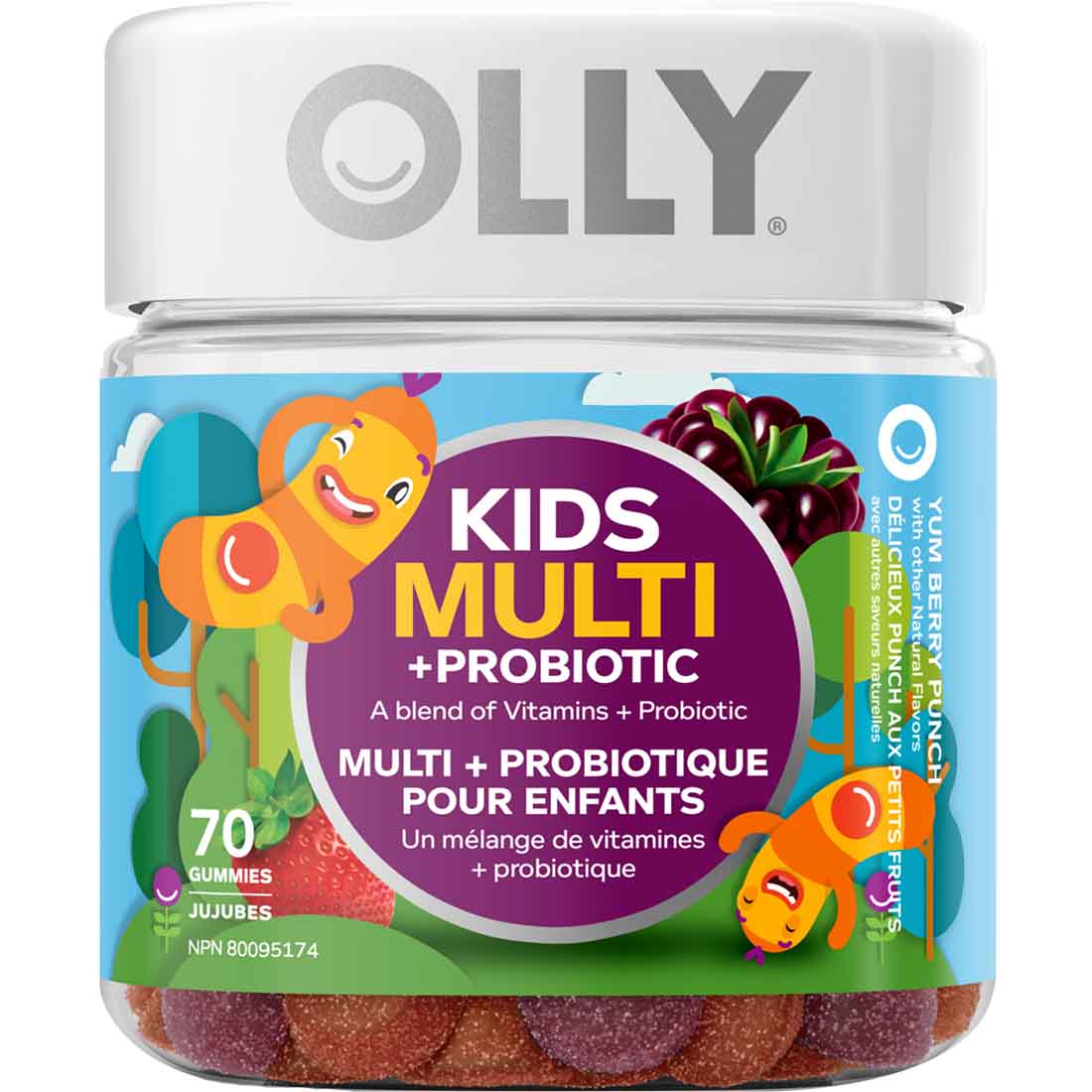 Olly Gummy Vitamins Kids Multivitamin + Probiotic, 70 Gummies