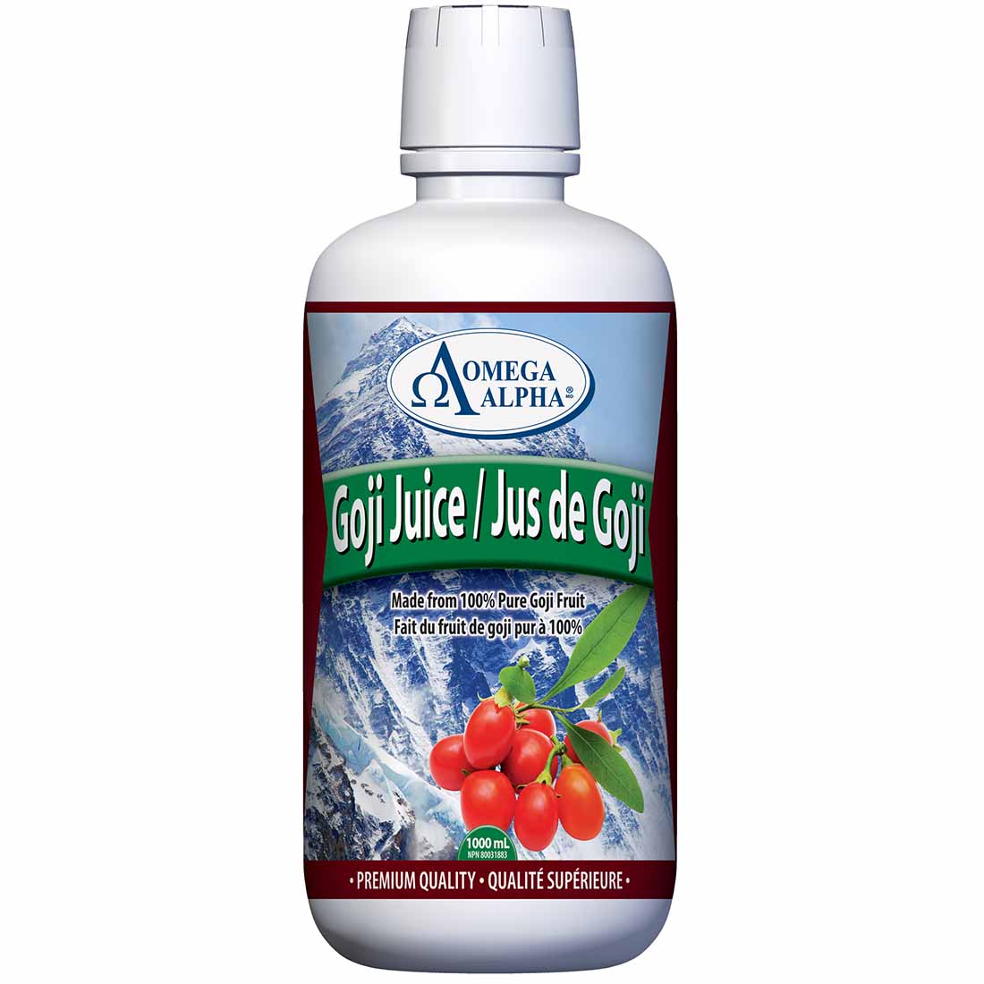 Goji Puree Omega Alpha 100% Pure Alpha Goji Juice, 1L – Vitamart.ca
