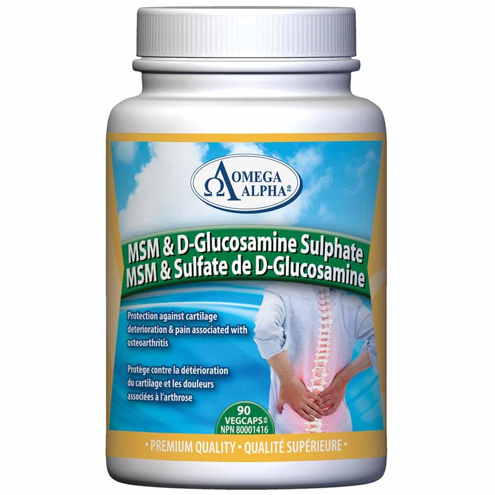 Omega Alpha MSM & D-Glucosamine Sulphate, 90 VCapsules