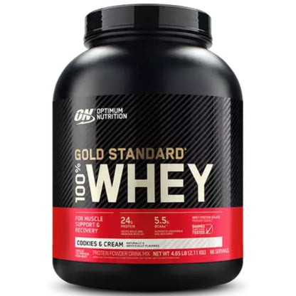 Optimum Gold Standard 100% Whey Protein, Gluten-Free, Banned Substance Tested