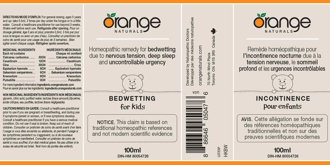 Orange Naturals Bedwetting (for kids) Homeopathic, 100ml