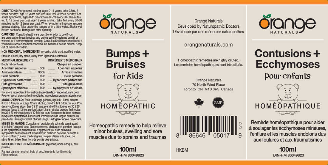 Orange Naturals Bumps + Bruises (for kids) Homeopathic Remedy, 100ml