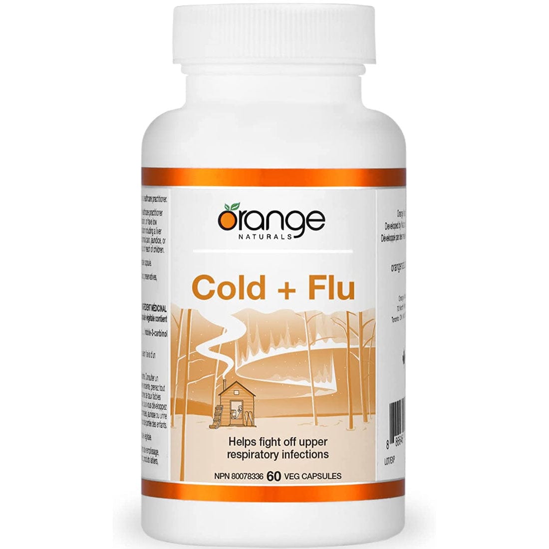 Orange Naturals Cold + Flu with Echinacea 500mg, 60 Capsules