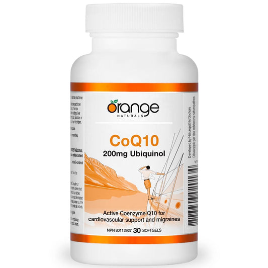 Orange Naturals CoQ10 200mg Ubiquinol, 30 Softgels
