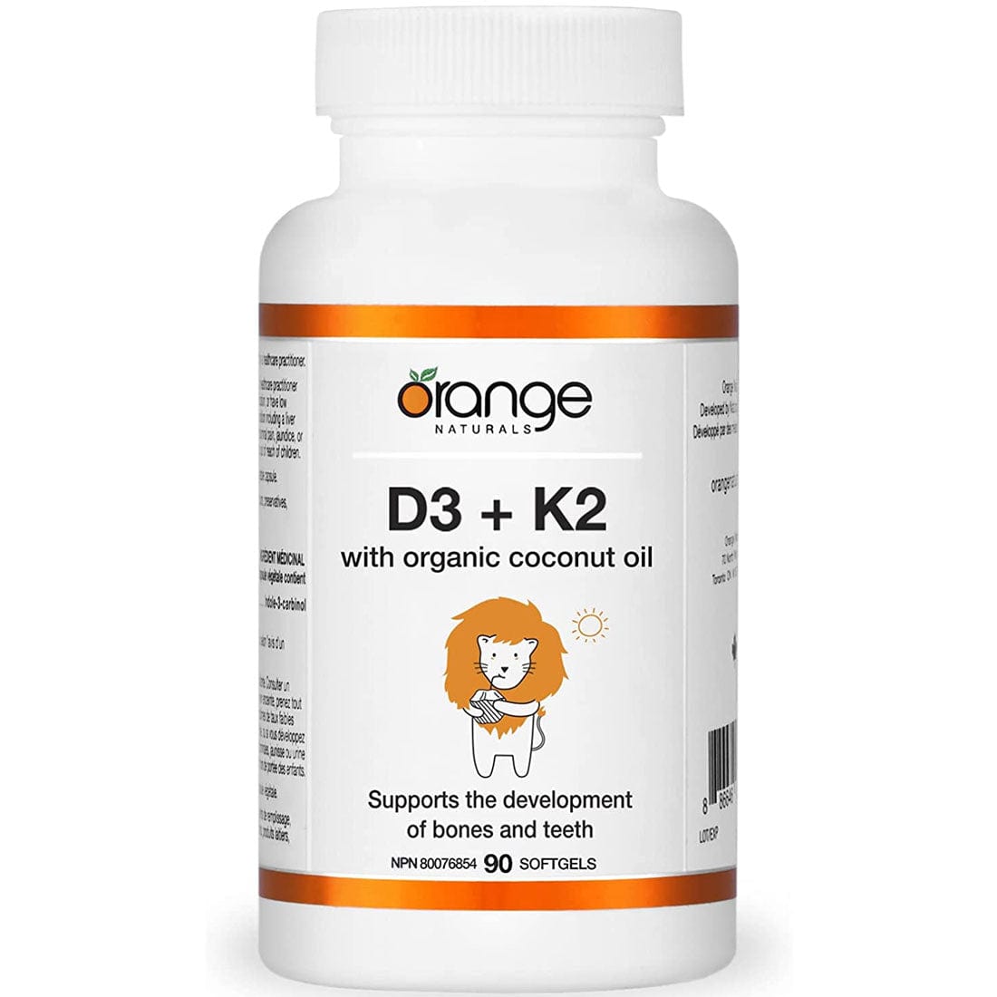 Orange Naturals D3 + K2 Softgels, 90 Softgels