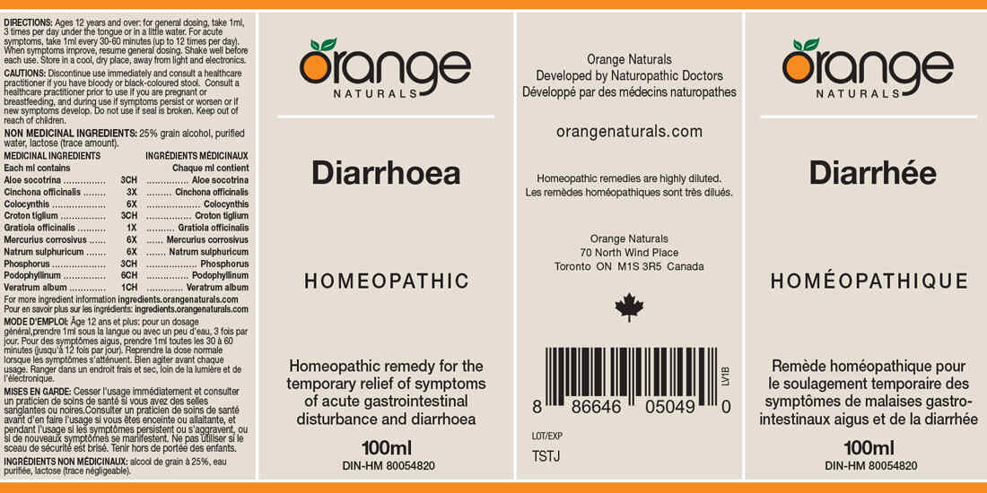 Orange Naturals Diarrhea Homeopathic, 100ml