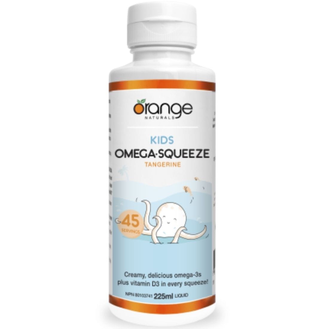 Orange Naturals Kids Omega Squeeze, Liquid Omega For Kids, Tangerine Flavour, 225ml