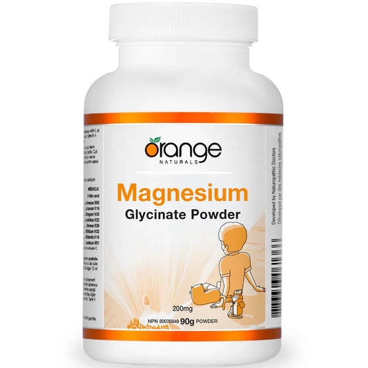 Orange Naturals Magnesium Glycinate Powder 200mg, 90g