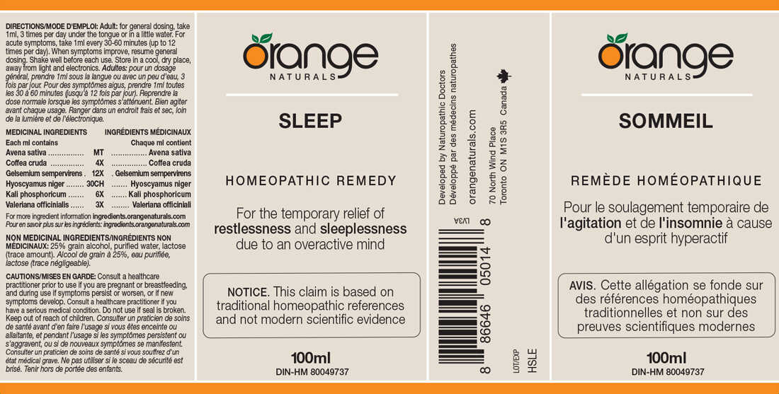 Orange Naturals Sleep Homeopathic Remedy, 100ml