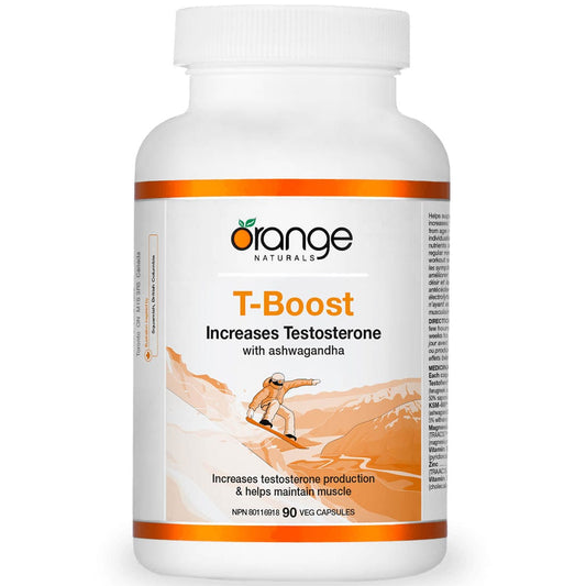 Orange Naturals T-Boost, Free Testosterone Support For Men, 90 Vegetable Capsules