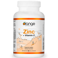 Orange Naturals Zinc Citrate 50mg with Vitamin C, 90 Capsules