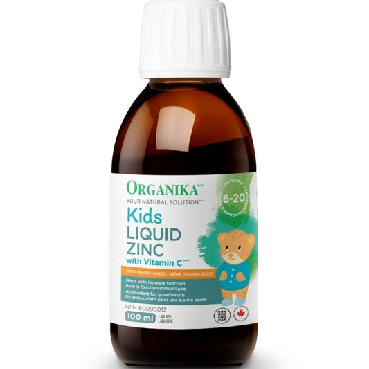 Organika Kids Liquid Zinc with Vitamin C, Yummy Orange Flavour, 100ml