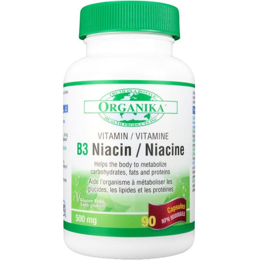 Organika B3 (Niacin) 500mg, 90 Capsules (Supplier Discontinued)