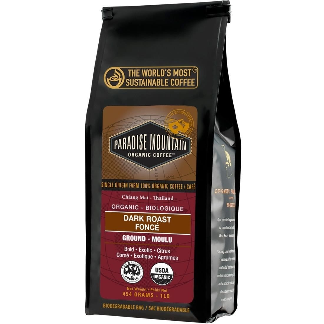 Paradise Mountain Organic Coffee Dark Roast Ground, 454g