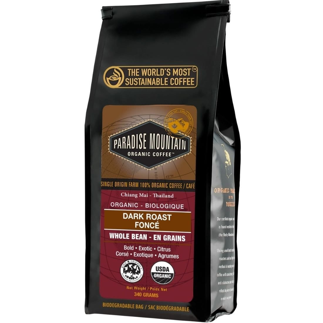 Paradise Mountain Organic Coffee Dark Roast Whole Bean